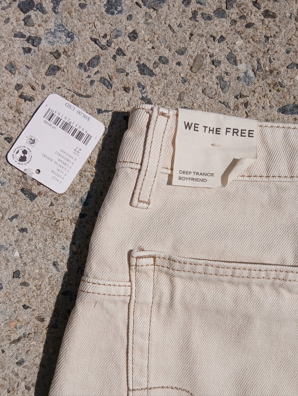 We The Free Deep Trance Boyfried Jeans in Cream Sz 27 NEW - Picture 9 of 10